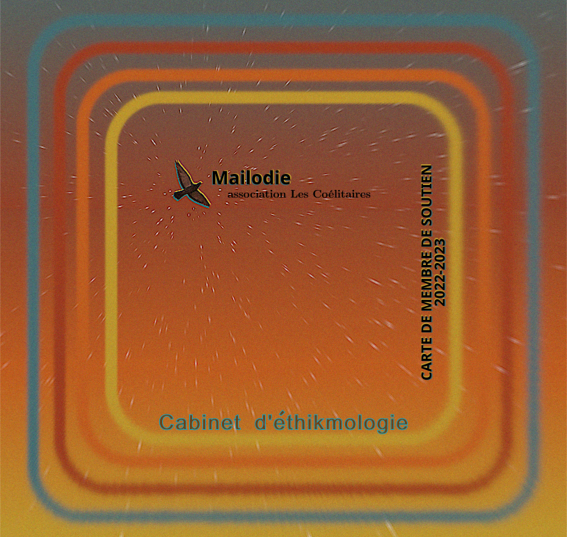 Carte de membre 2023 de l’association Mailodie. Design : Cabinet d’éthikmologie